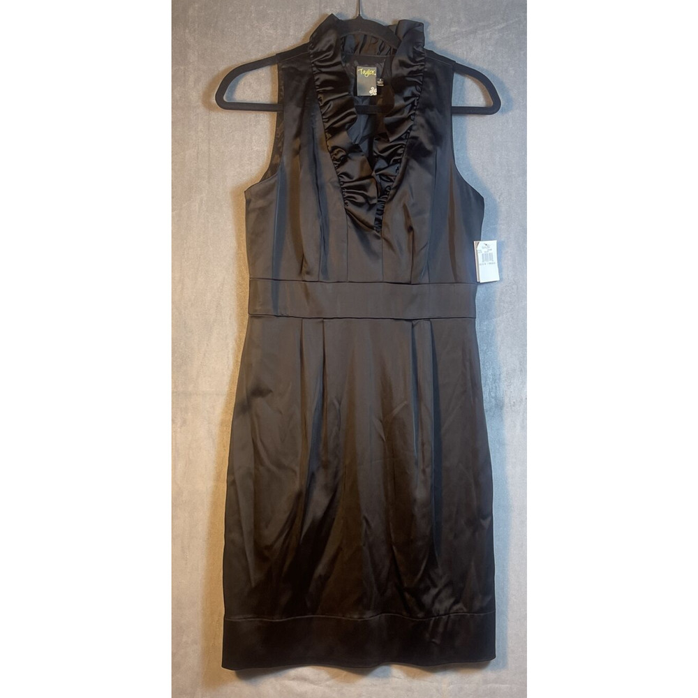 Taylor‎ Nordstrom Black Shimmery Little Black Dress Wedding Party Women’s Size 8